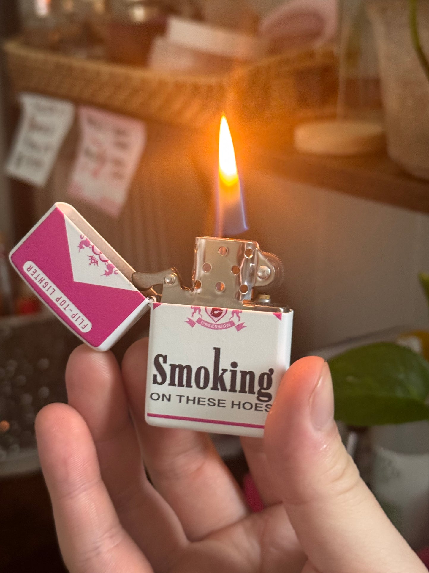 Pink Cigarette Box Lighter | Smoking On These Hoes